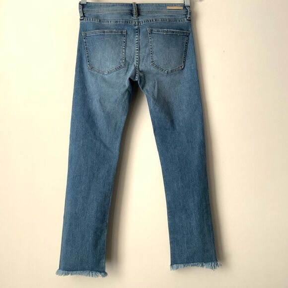 Pilcro and the Letterpress Slim Straight Jeweled Raw Hem Jeans - Picture 2 of 8